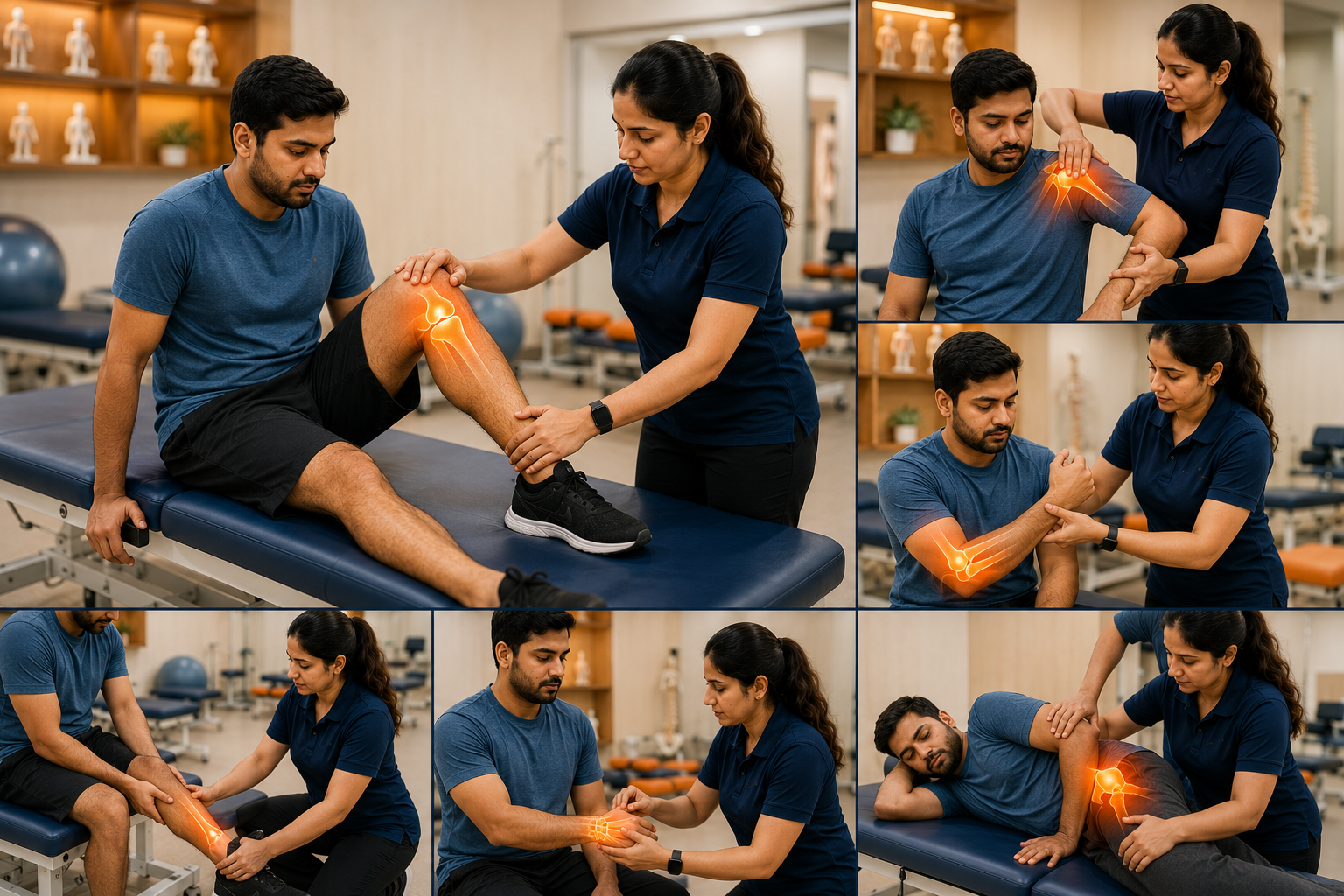 Physiotherapist helping spine care